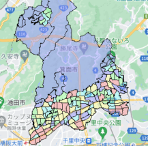 大阪府箕面市でのポスティング効果を高める!人口・世帯数データ 大阪府箕面市でのポスティング効果を高める!人口・世帯数データ