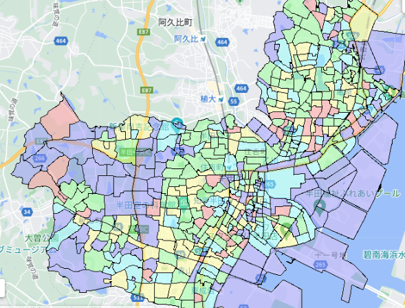 半田市でのポスティングに役立つ人口・世帯数データ 半田市でのポスティングに役立つ人口・世帯数データ