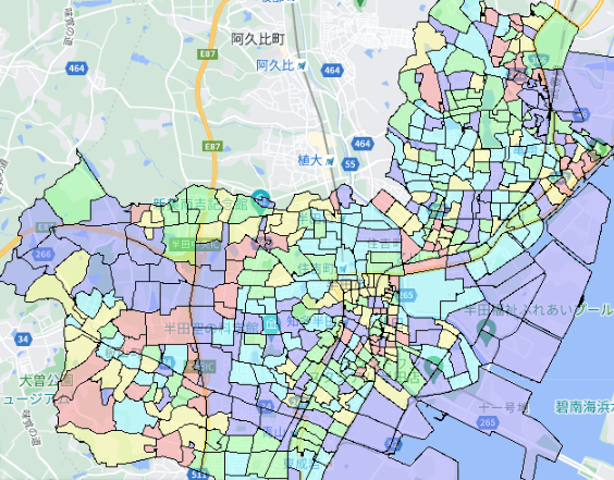 半田市でのポスティングに役立つ人口・世帯数データ 半田市でのポスティングに役立つ人口・世帯数データ