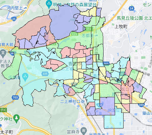香芝市でのポスティングに役立つ人口・世帯数データ 香芝市でのポスティングに役立つ人口・世帯数データ