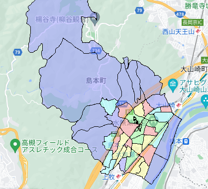 大阪府島本町でのポスティング効果を高める!人口・世帯数データ 大阪府島本町でのポスティング効果を高める!人口・世帯数データ
