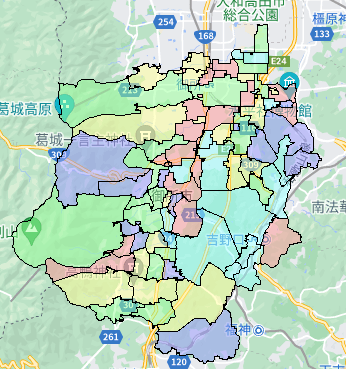 御所市でのポスティングに役立つ人口・世帯数データ 御所市でのポスティングに役立つ人口・世帯数データ