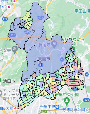 大阪府箕面市でのポスティング効果を高める!人口・世帯数データ 大阪府箕面市でのポスティング効果を高める!人口・世帯数データ