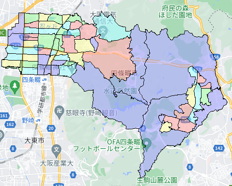 大阪府四條畷市でのポスティング効果を高める!人口・世帯数データ 大阪府四條畷市でのポスティング効果を高める!人口・世帯数データ