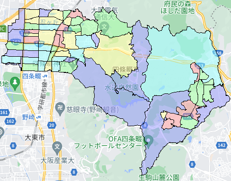 大阪府四條畷市でのポスティング効果を高める!人口・世帯数データ 大阪府四條畷市でのポスティング効果を高める!人口・世帯数データ