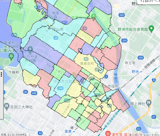 守山市でのポスティングに役立つ人口・世帯数データ 守山市でのポスティングに役立つ人口・世帯数データ