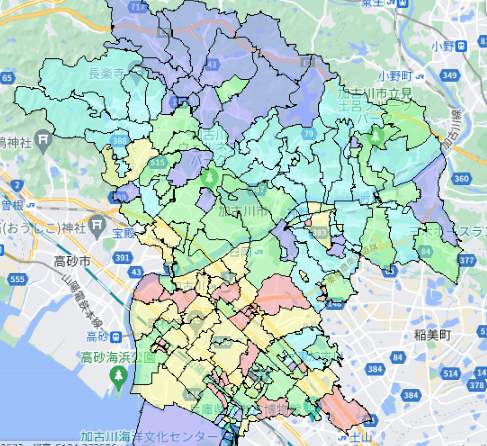 加古川市でのポスティングに役立つ人口・世帯数データ 加古川市でのポスティングに役立つ人口・世帯数データ