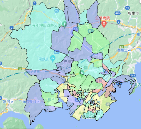 赤穂市でのポスティングに役立つ人口・世帯数データ 赤穂市でのポスティングに役立つ人口・世帯数データ