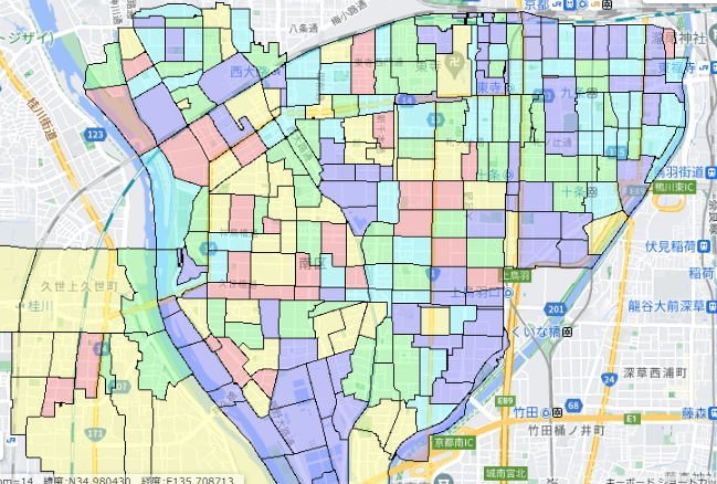 京都市南区でのポスティングに役立つ人口・世帯数データ