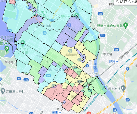 守山市でのポスティングに役立つ人口・世帯数データ 守山市でのポスティングに役立つ人口・世帯数データ