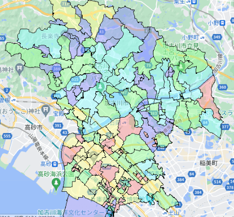 加古川市でのポスティングに役立つ人口・世帯数データ 加古川市でのポスティングに役立つ人口・世帯数データ