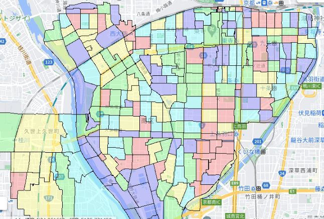 京都市南区でのポスティングに役立つ人口・世帯数データ