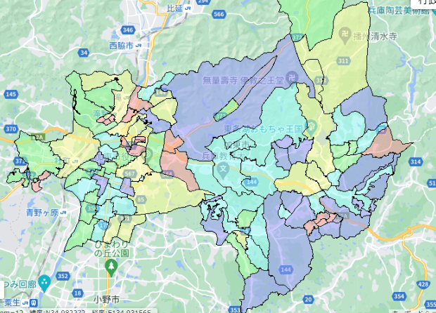 兵庫県加東市でのポスティングに役立つ人口・世帯数データ