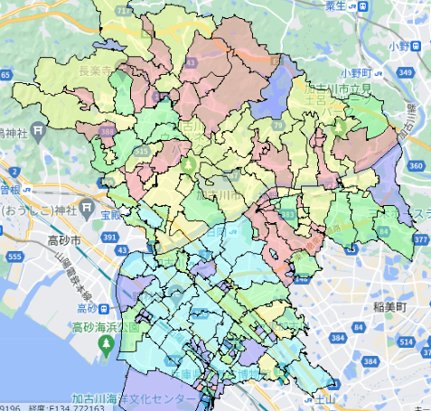 加古川市でのポスティングに役立つ人口・世帯数データ 加古川市でのポスティングに役立つ人口・世帯数データ