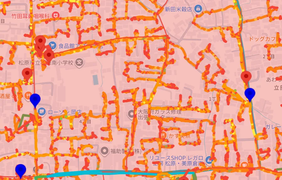 大阪のポスティング料金と配布効果|14年700社の実績 GPS軌跡